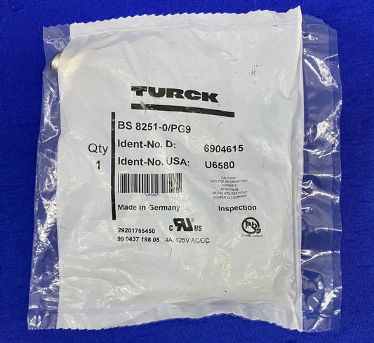 TURCK BS 8251-0/PG9 CIRCULAR M12 RIGHT ANGLE PLUG SCREW TERM 5 POSITION