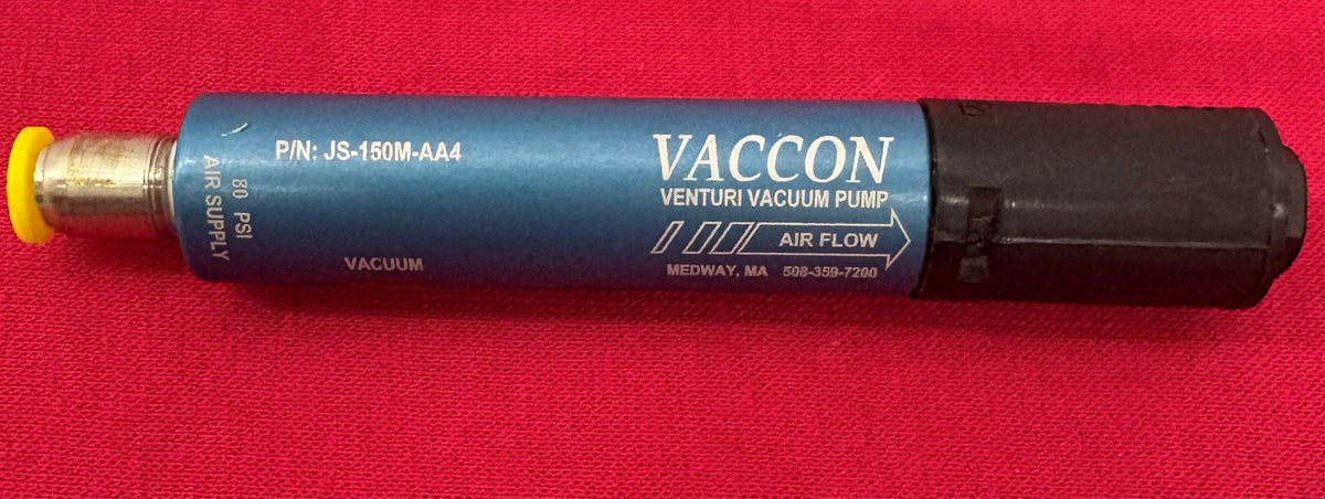 VACCON JS-150M-AA4 CYLINDRICAL VENTURI VACUUM PUMP W/ SILENCER / MUFFLER