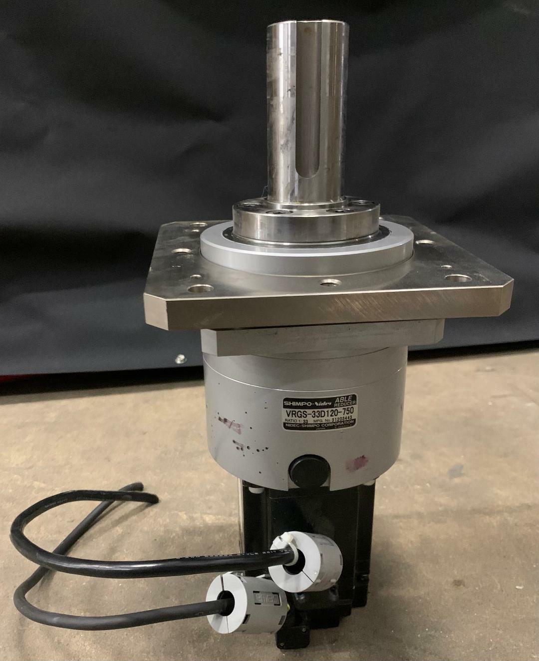 YASKAWA AC SERVO MOTOR SGMAV-08ADA21 W/ SHIMPO NIDEC REDUCER VRGS-33D120-750