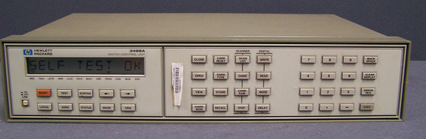 HP 3488A SWITCH / UNITÀ DI CONTROLLO: COMMUTAZIONE SEGNALE DC-26,5 GHZ SERIALE #2240A01708