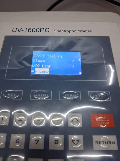 VWR UV-1600PC SPECTROPHOTOMETER 110 V AC 120 W 60 HZ 15A TESTED WORKS