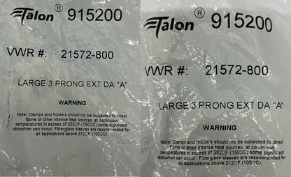VWR TALON® 915200 21572-800 LARGE 3 PRONG EXT DA “A” LAB EXTENSION CLAMPS  QTY 2
