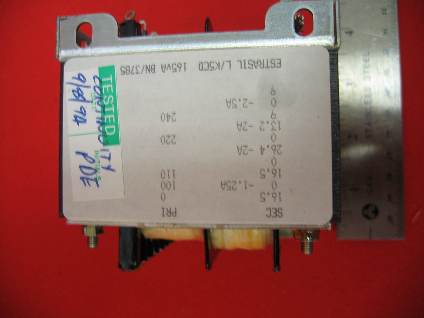 TRANSFORMATEUR DE PUISSANCE VINTAGE DAGE 01-H-000017 PRIMAIRE 100-110 220-240 VCA DE RECHANGE
