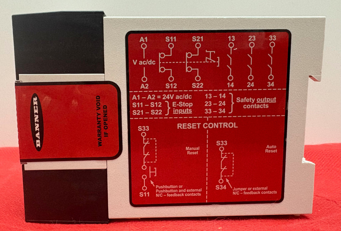 BANNER ES-FA-9AA SAFETY RELAY MODULE FOR E-STOP 24VAC/DC
