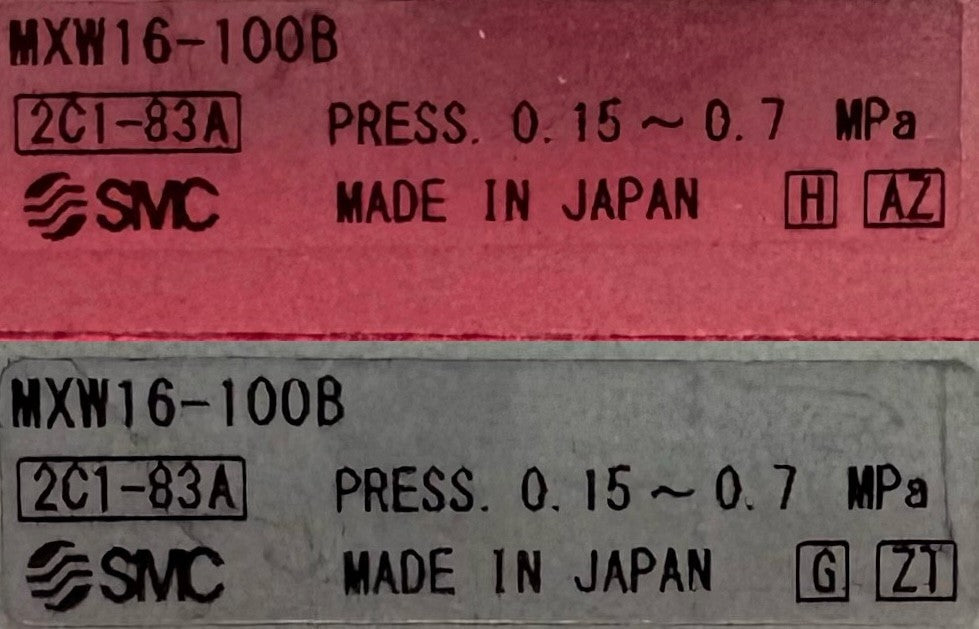 SMC MXW16-100B 2C1-83A LONG STROKE DOUBLE ACTING AIR LINEAR SLIDE - 1 LOT QTY 2