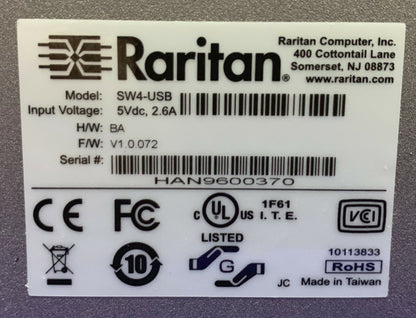 COMMUTATEUR USB SW4-USB pour ordinateur RARITAN