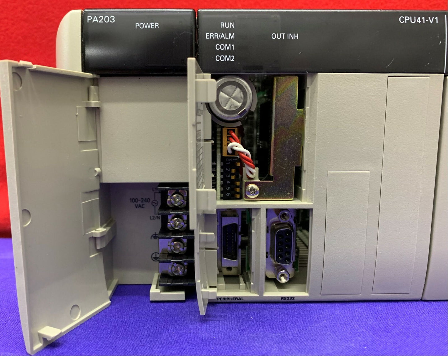 Omron Sysmac PLC CQM1-CPU41-V1 / PA203 OCH OC221 / OD212-modules programmeerbaar 