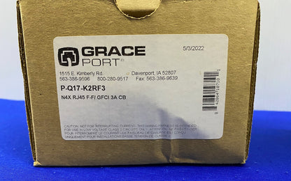 GRACE PORT® P-Q17-K2RF3 N4X RJ45 F-F/ GFCI 3A CB GFCI INSIDE-OUTLET PANEL MOUNT