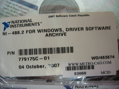 NATIONAL INSTRUMENTS 779175C-01 NI-488.2 POUR ARCHIVES DE LOGICIELS DE PILOTES WINDOWS
