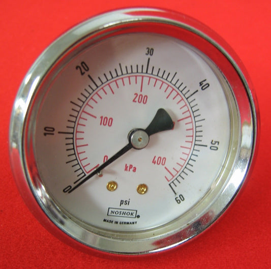 MANOMETRO NOSHOK 60 PSI 0-60 PSI MANOMETRO CONNETTORE POSTERIORE MONTAGGIO A PANNELLO 1/4" 