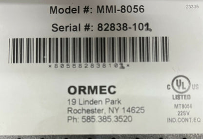 ORMEC MMI-8056 Operator Interface Color Display Touch Screen w/Enclosure