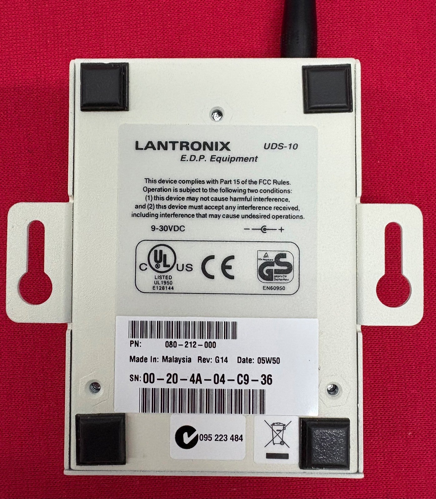 LANTRONIX® UDS-10 SERIAL TO ETHERNET INTERFACE 080-212-000 w/ POWER SUPPLY