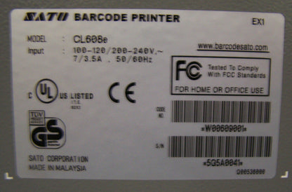 SATO CL608e BARCODE PRINTER - ITEM FOR PARTS/REPAIR
