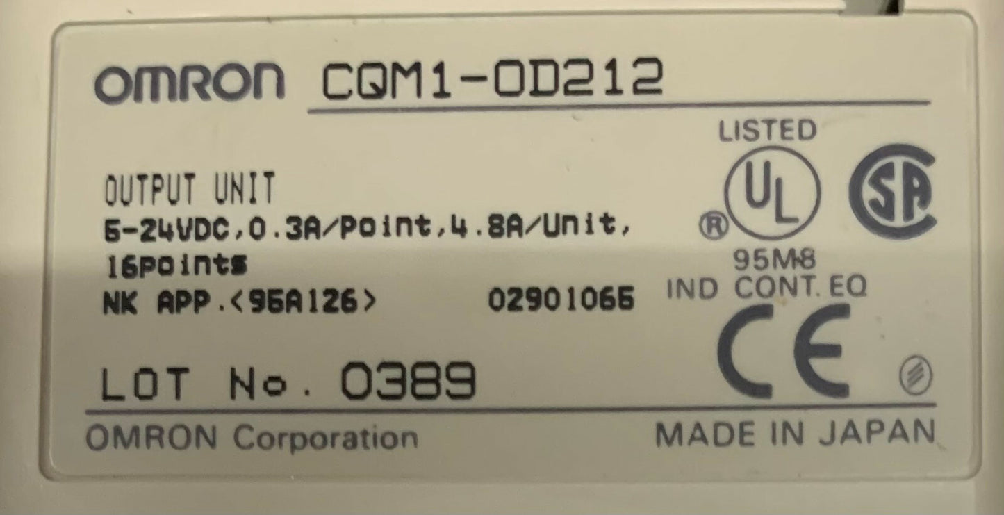 Omron (3) CQM1-OD212 / CQM1-ID213 / CQM1-ID212 PLC-modules Kaarten Relais
