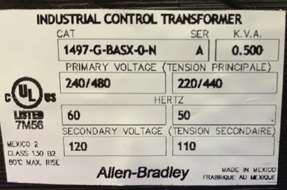 Allen Bradley AB 1497-G-BASX -O-N SERIES A INDUSTRIAL CONTROL TRANSFORMER