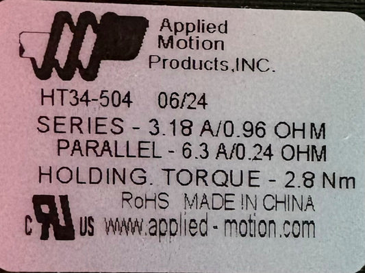 APPLIED MOTION HT34-504 NEMA 34 HIGH TORQUE STEPPER MOTOR 2 PHASE HYBRID