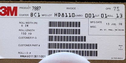 3M 7887 SILVER LABEL COMPUTER-IMPRINTABLE POLYESTER LABLE TAPE ROLL - 2 BOXES