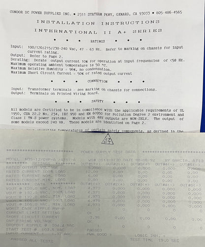 FUENTE DE ALIMENTACIÓN CC CONDOR HD5-12/OVP-A+ 5 V 12 A 