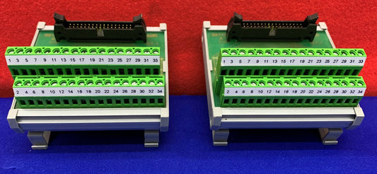Lot of 2 - Connectwell 34 Wire Terminal Block Module IMIDC/34/H/L