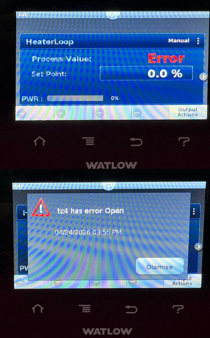 WATLOW F4T PROCESS CONTROLLER F4T1A1CAA1C7AAA TOUCH SCREEN PANEL