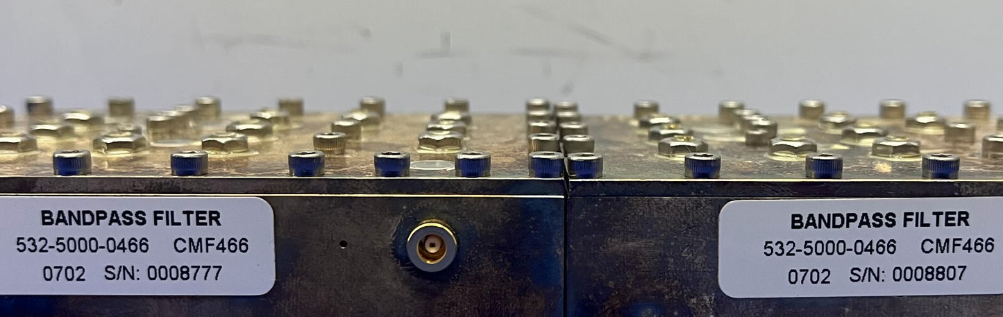 RF BANDPASS FILTER  532-5000-0466 CMF466 0702 - 1 LOT QTY 2