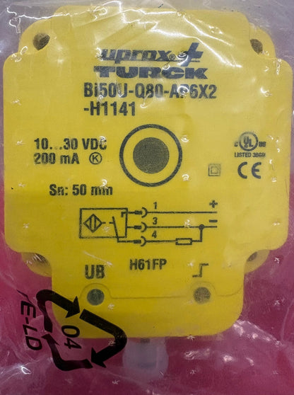 TURCK Bi50U-Q80-AP6X2-H1141 ID# 1608940 SENSOR 50mm RANGE 80mm SIZE 10-30 VDC