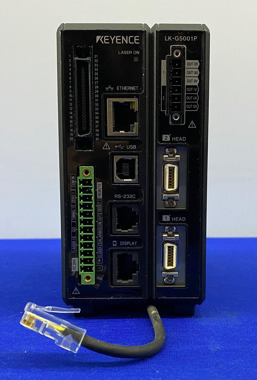 CONTROLLER DEL SENSORE DI SPOSTAMENTO LASER KEYENCE LK-G5001P E PANNELLO DISPLAY LK-HD500