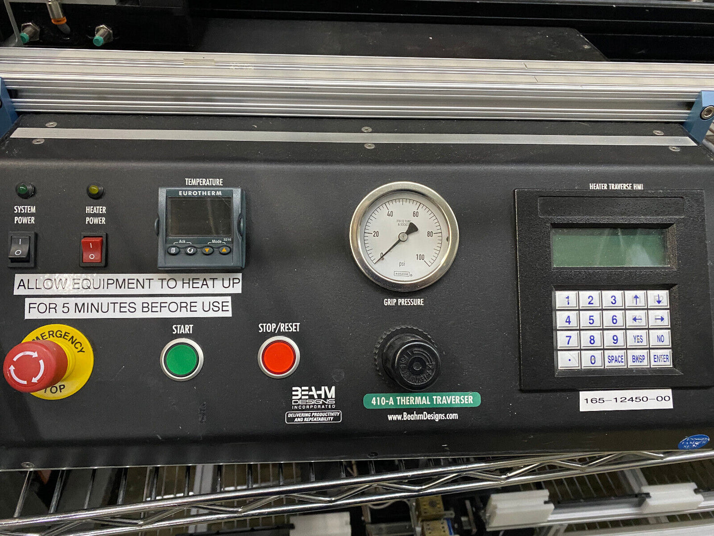 BEAHM DESIGNS 410-A THERMAL TRAVERSER HORIZONTAL HOT AIR REFLOW