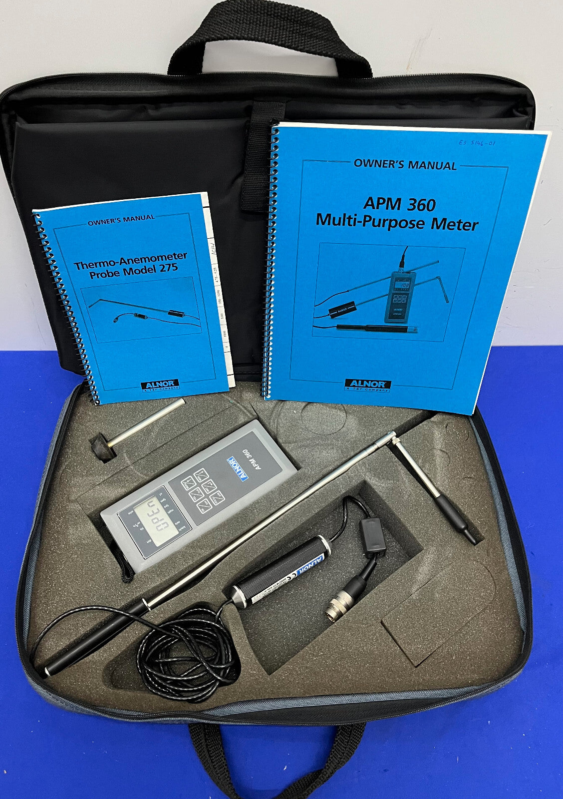 ALNOR APM360 MULTIFUNCTIONELE METER MET 275 SONDE - GEEN PRINTER - VOOR ONDERDELEN/REPARATIE 