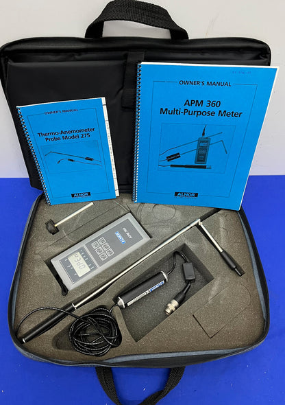 ALNOR APM360 MULTIFUNCTIONELE METER MET 275 SONDE - GEEN PRINTER - VOOR ONDERDELEN/REPARATIE 