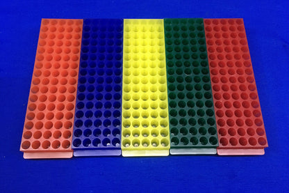 1 PAKET MIT 5 VWR 30128-282 AUTOKLAVIERBARES/GEFRIERBARES FRAKTIONSSAMMLUNGSGESTELL MIT 80 PLÄTZEN