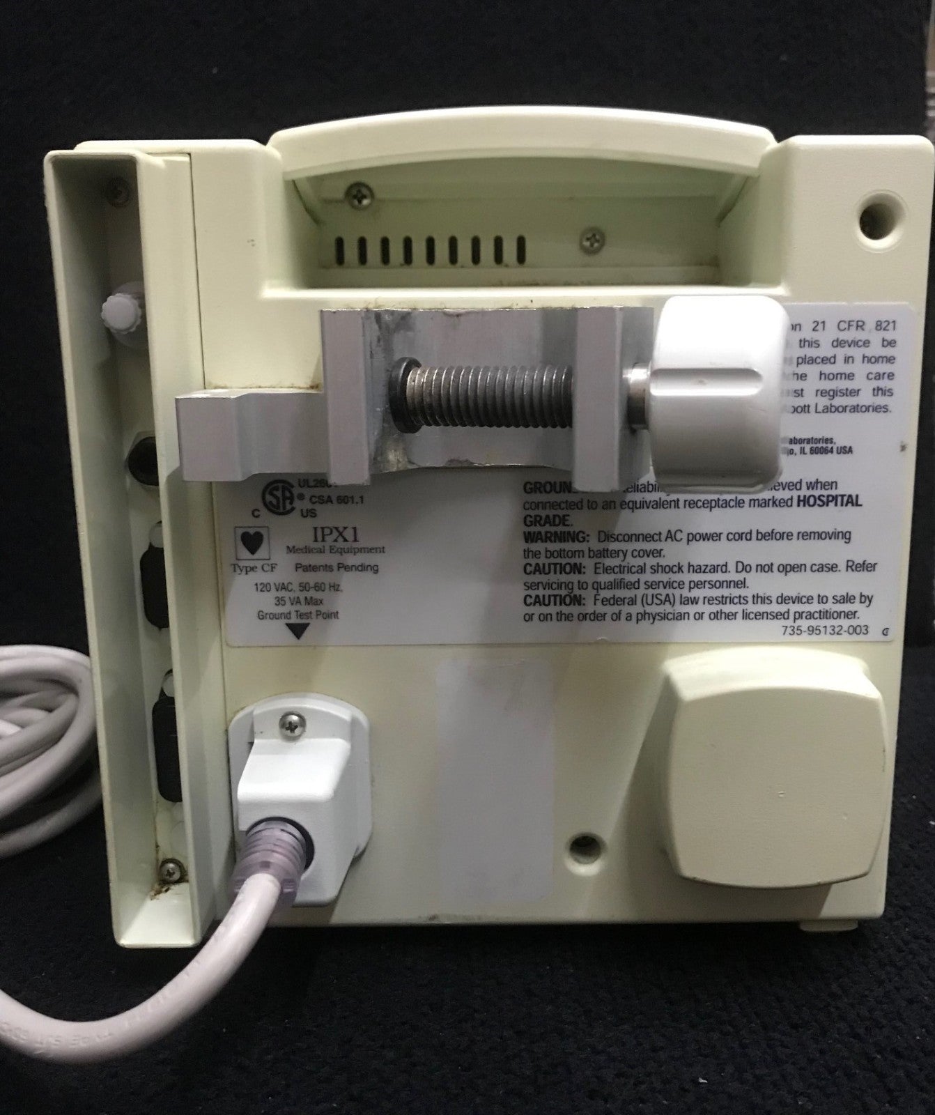 ABBOTT HOSPIRA PLUM A+ INFUSION PUMP - DUAL LINE IPX1 120VAC FOR PARTS REPAIR