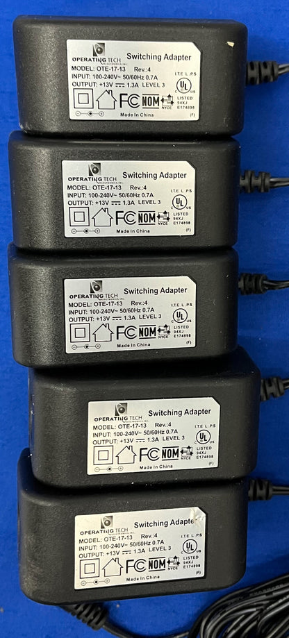 オペレーティング テック OTE-17-13 REV 4 電源アダプタ 電源充電器コード プラグ 13V 数量 5