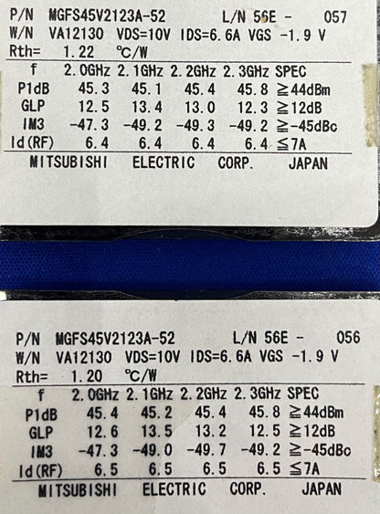 MITSUBISHI MGFS45V2123A-52 L/S BAND INTERNAMENTE MATCH POWER GaAs FET 1 LOTTO QTY 2