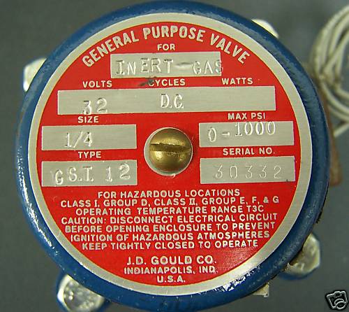 JD GOULD CO GSI12 ROBINET À GAZ À USAGE GÉNÉRAL C1