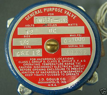 JD GOULD CO GSI12 ROBINET À GAZ À USAGE GÉNÉRAL C1