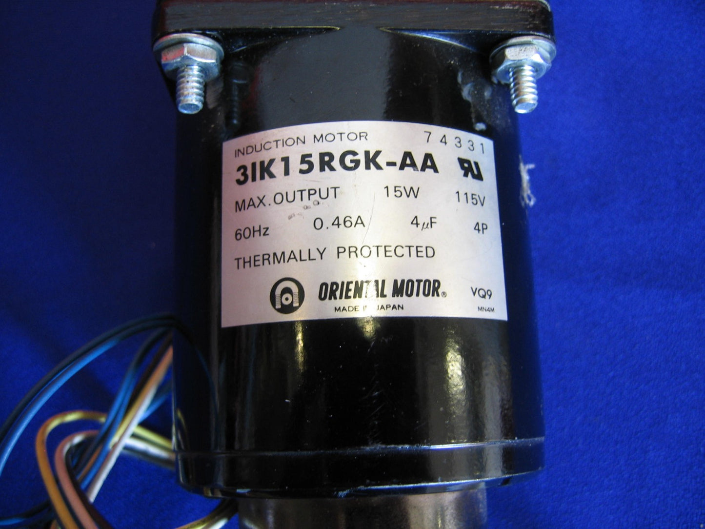 Oriental Motor 31K15RGK-AA Induction Motor, SN 74331,Thermally Protected Max Out