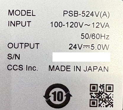 CCS PSB-524V(A) MACHINE VISION LIGHT SOURCE CONTROLLER POWER SUPPLY FOR CCS LED