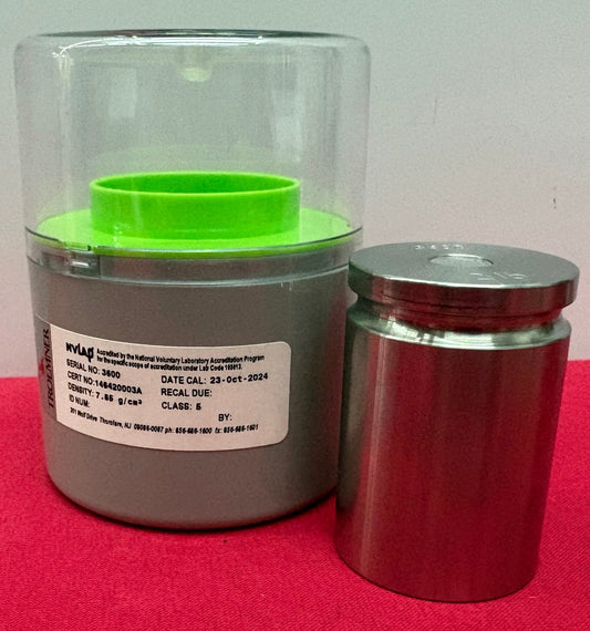 TROEMNER CL 5 2LB PRECISION CYLINDRICAL WEIGHT w/ CASE STAINLESS STEEL