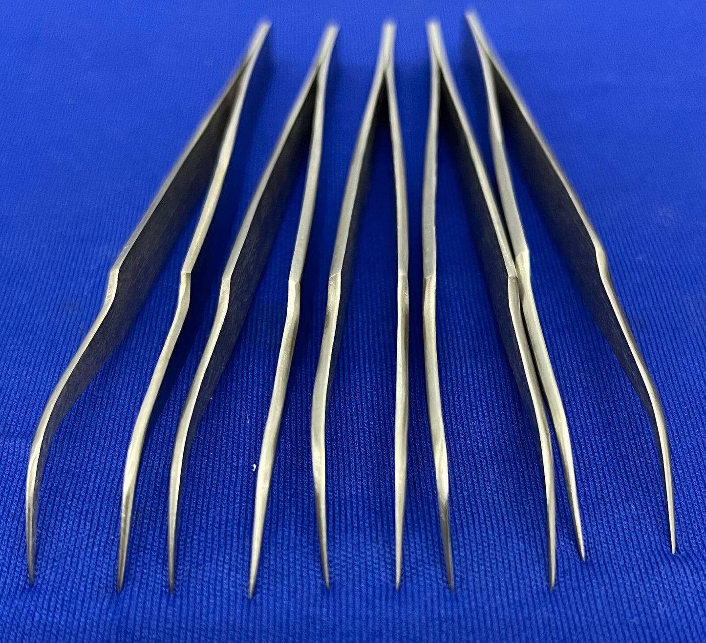 AVEN 7-SA CURVED SUPER FINE POINTS TWEEZERS 4 3/4” SS - 1 LOT QTY 10