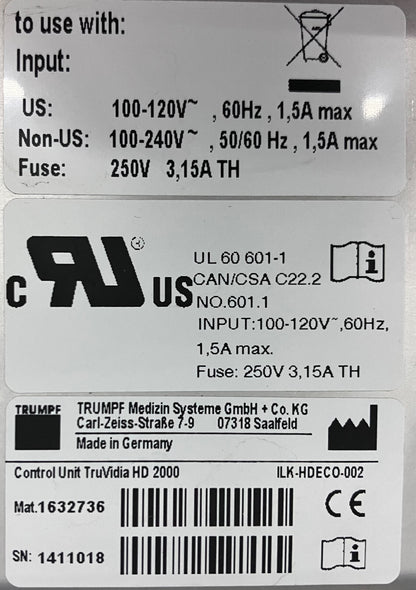 TRUMPF TRUVIDIA HD 2000 STEUEREINHEIT, 1411018, VIDEOCONTROLLER