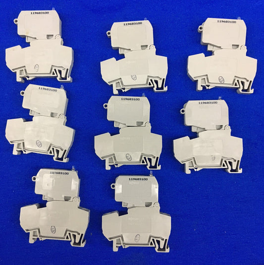 1 LOT QTY OF 8 WAGO 281-611/281-418 281611281418 2-CONDUCTOR FUSE TERMINAL BLOCK