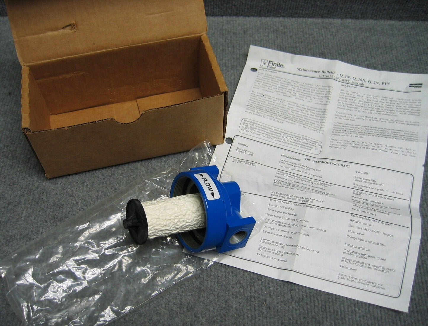 PARKER FILTRATION QN15N-6GN FINITE FILTER,29SL,MAXIMALE BEOORDELING PERS 125 PSIG