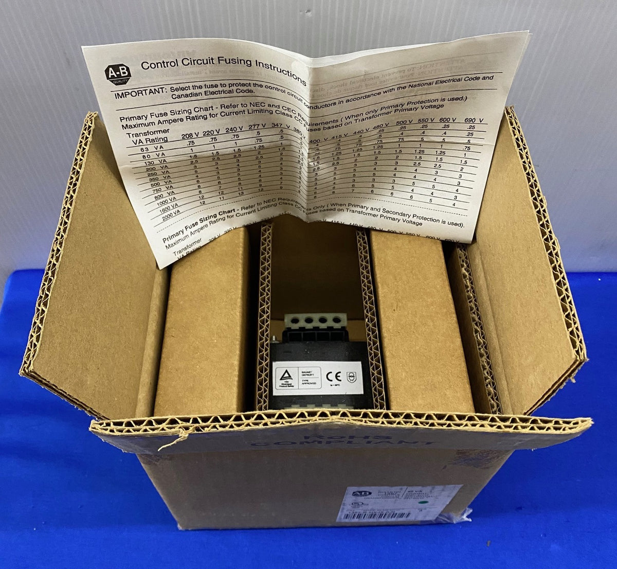 Allen Bradley AB BULLETIN 1497 1497-B-HXJX-0-N SER A CONTROL CIRCUIT TRANSFORMER