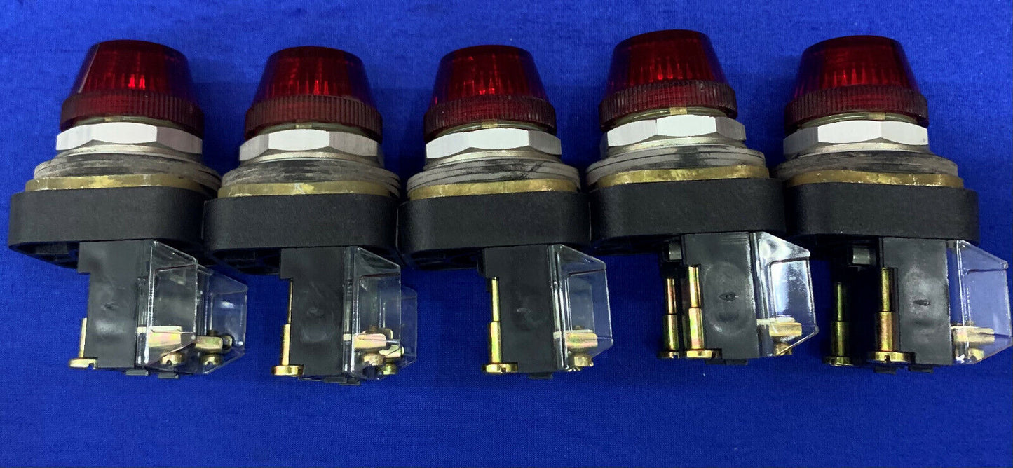 1 lotto QTY di 5 - Allen Bradley 800T-Q10 Ser T Spia luminosa rossa