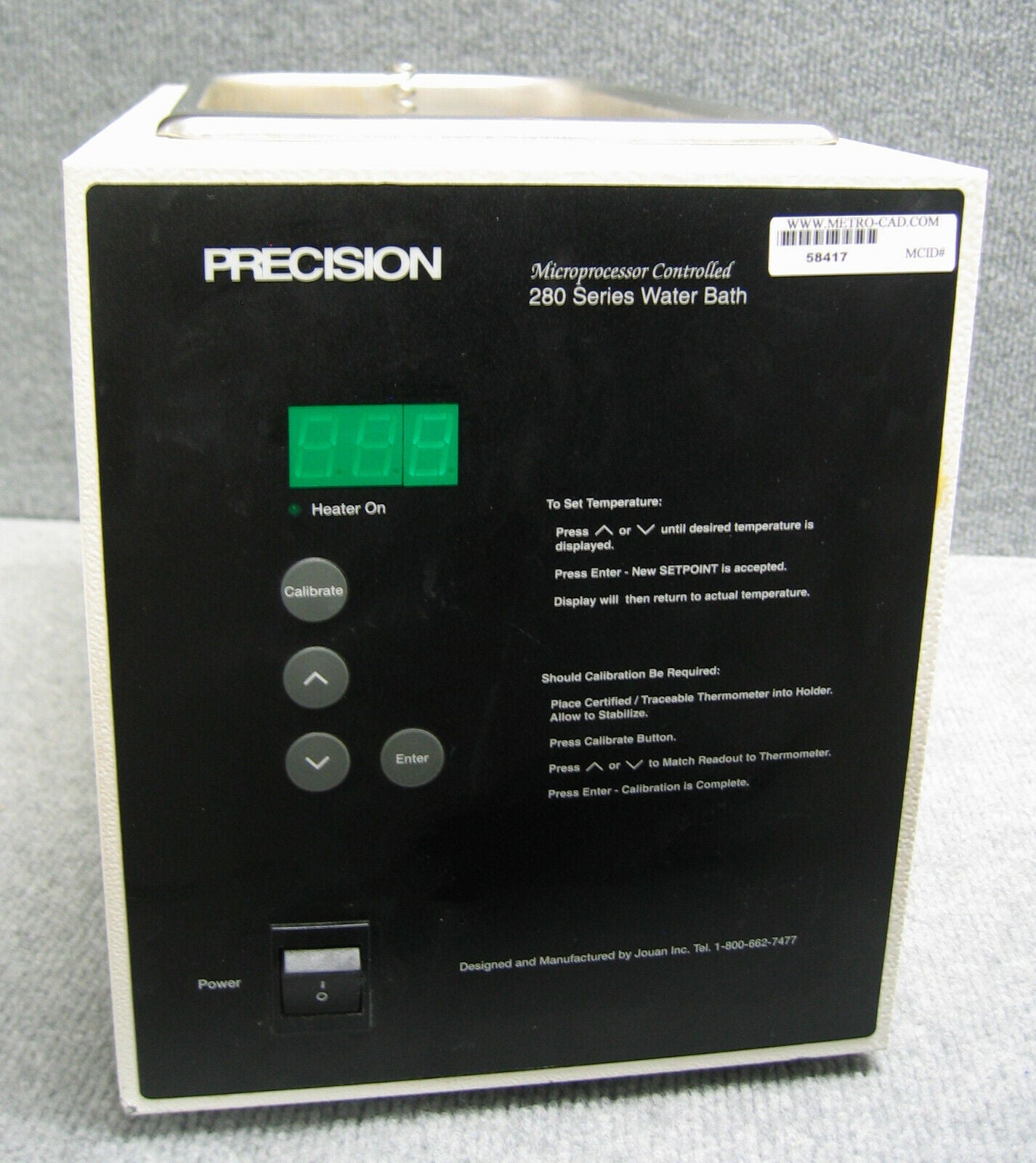 BAÑO DE AGUA CALENTADO PRECISION MDL 282 / CAT NO 51220048 SIN TAPA