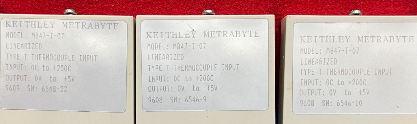1 LOTE CANTIDAD DE 5 - ENTRADA DE TERMOPAR TIPO LINEALIZADO KEITHLEY METRABYTE MB47-T-07