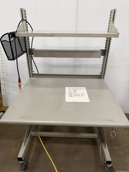 LISTA 38" W X 41" D X 60 1/2" TALL WORKBENCH / TABLE ON WHEELS / SHELVES