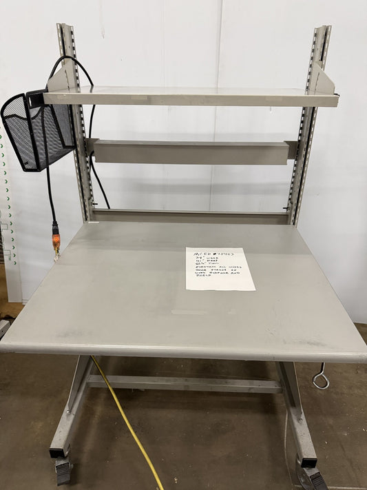LISTA 38" W X 41" D X 60 1/2" TALL WORKBENCH / TABLE ON WHEELS / SHELVES