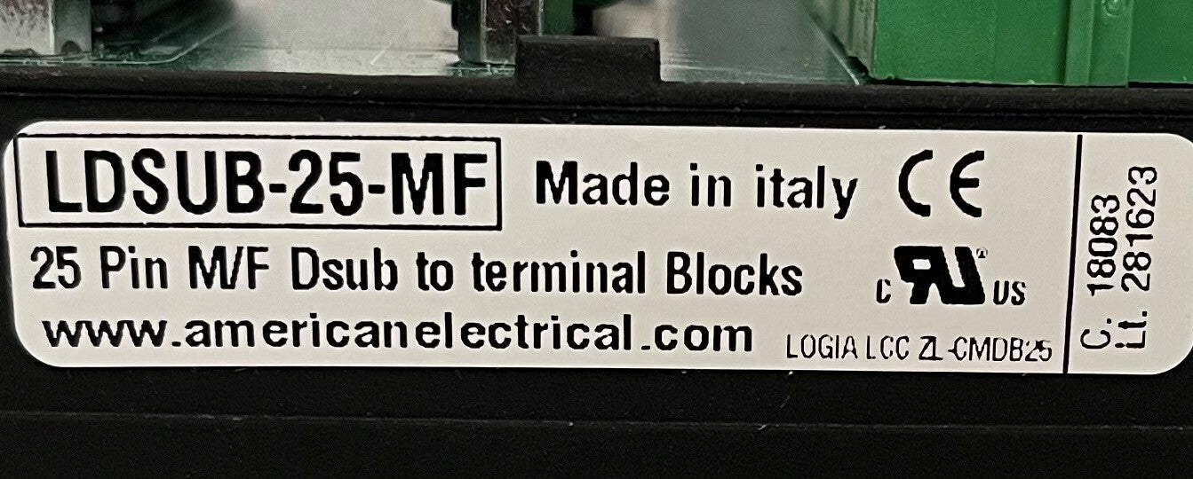 Bloque de terminales Dsub macho/hembra de 25 pines LDSUB-25-MF de American Electrical